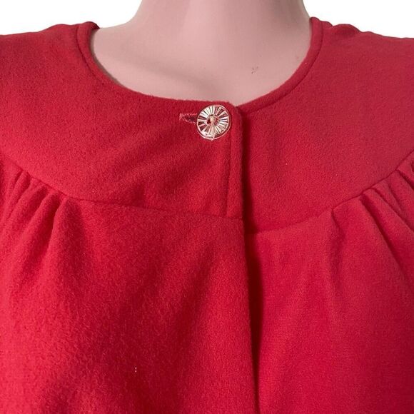 Vintage Robe Womens Size 48 Pink Pocket Fleece Housecoat Raglan Sleeves - Picture 3 of 5